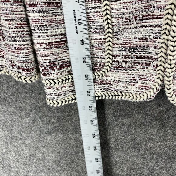 Max Studio Cardigan Women M Medium Gray Striped V-Neck Open Front Long Sleeve - Picture 8 of 9